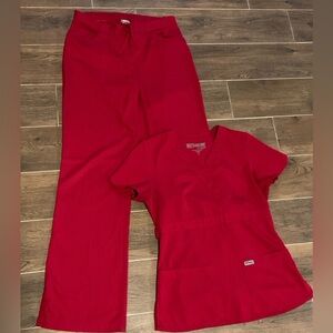 Grey’s Anatomy scrub set - red